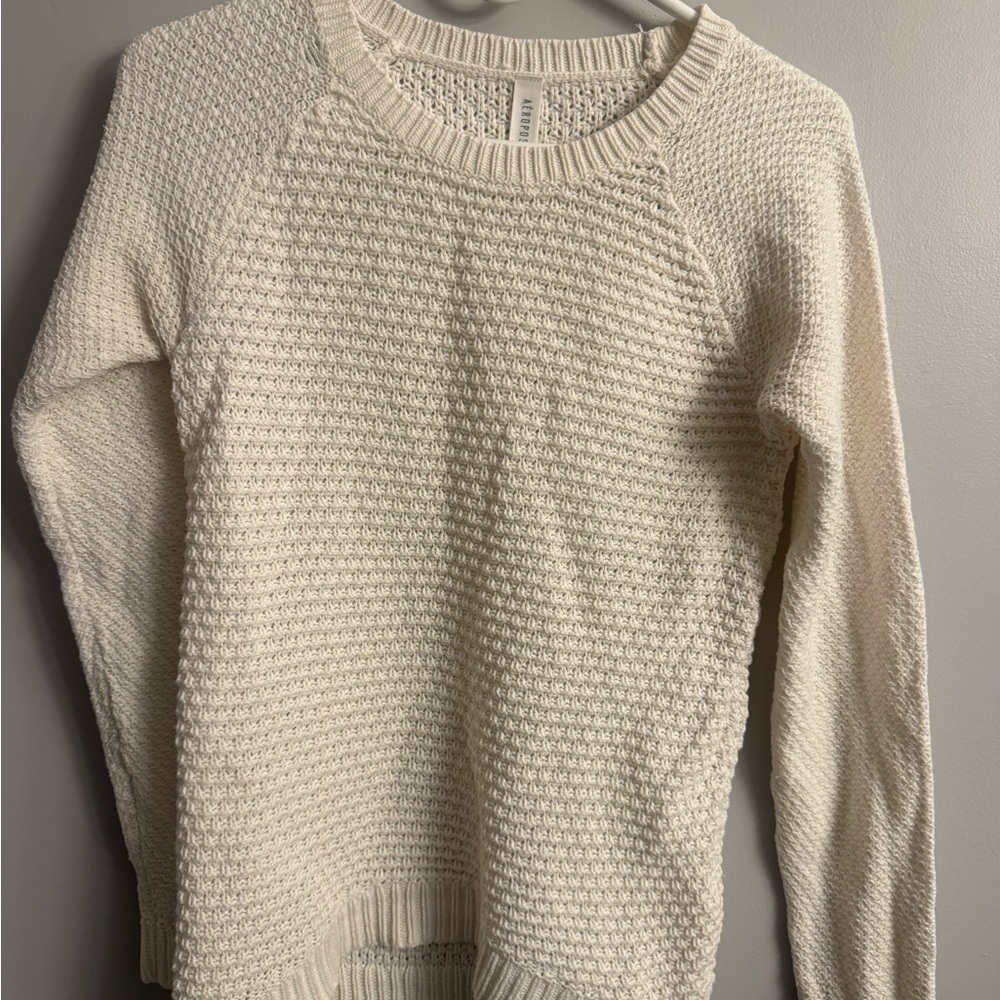 Aeropostale Women's Textured Cream Sweater